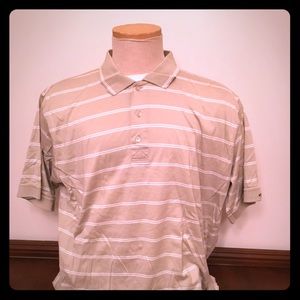 Men’s Beige Striped Greg Norman polo shirt size L